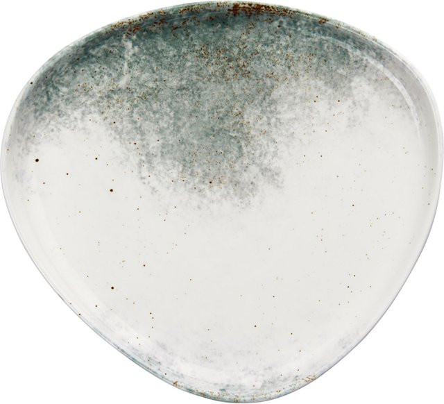 VEGA Purior Teller flach, 3er Pack, Porzellan, weiß/petrol, rechteckig, B: 29 cm, T: 31 cm, H: 3,7 cm - Bild 1