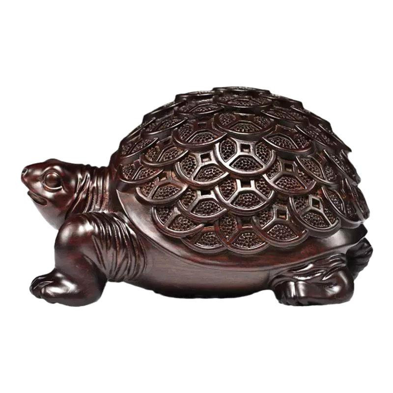Yiran Furniture Geldschildkröte aus Ebenholz in Braun als dekorative Holztierfigur - Bild 3
