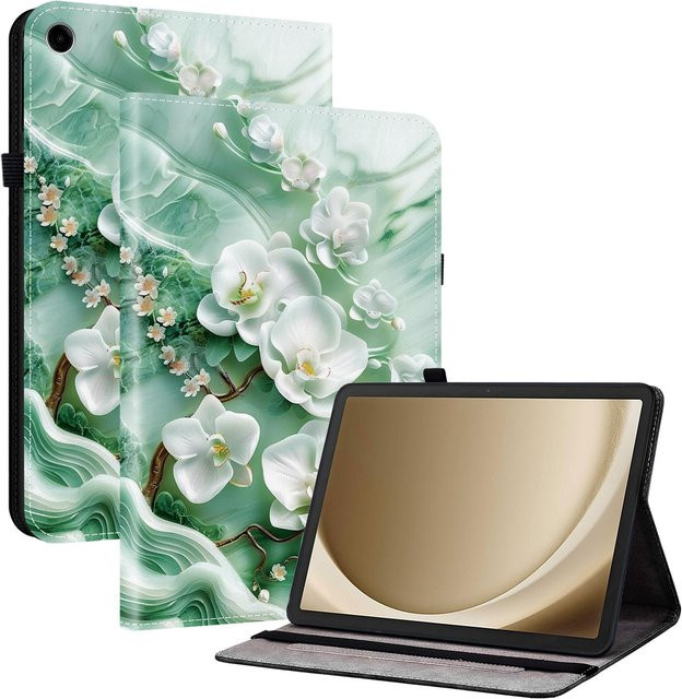 Leder Hülle für Samsung Galaxy Tab A, A9 Plus, A8, A7 Lite und S-Serie in Grün - Bild 1