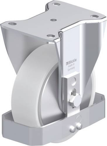Blickle Stahlblech-Bockrolle BH-PO 150K-FA-FS in Grau und Weiß mit 150 mm Rad-Durchmesser und 400 kg Tragfähigkeit - Bild 1
