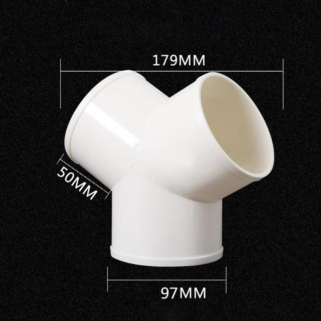 Y-Shape Kanalverbinder für Hauslüftungskanäle aus Kunststoff, Weiß, Durchmesser: 100 mm - Bild 1