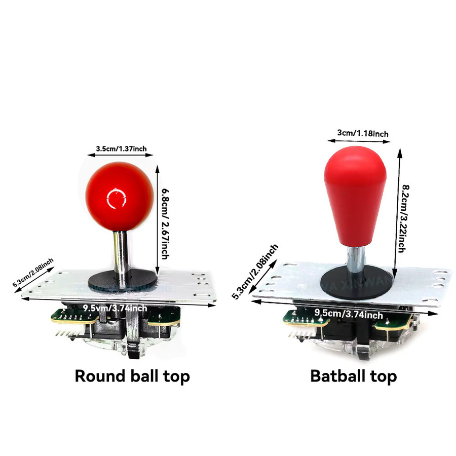 XINWA XINWANG Arcade Joystick DIY Kit mit USB Board für PC und Raspberry Pi, beleuchtete Tasten in Silber, Rot und Blau für Fighting Games - Bild 2