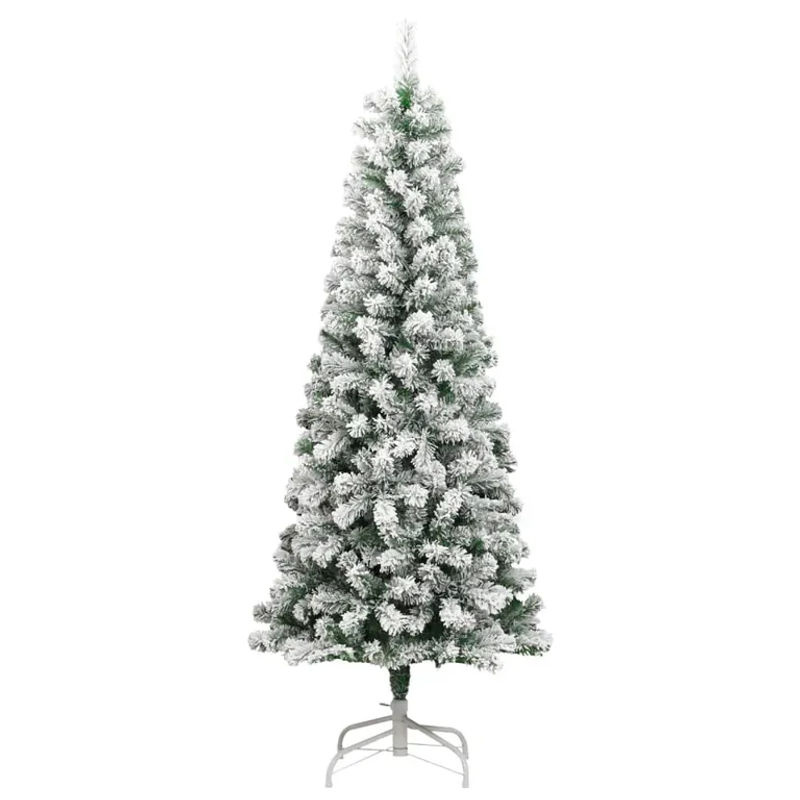 Vidaxl Künstliche Tanne für Weihnachten, Beschneit, Grün/Weiß, Höhe: 210 cm - Bild 2