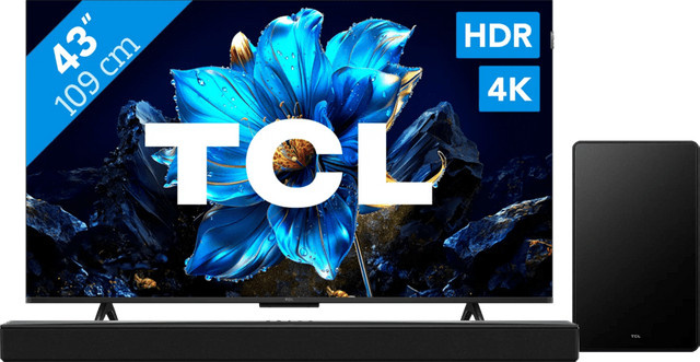 TCL 43 Zoll QLED P71K 4K UHD Smart TV in Schwarz (Modell 2025) inkl. TCL Q65H - Bild 1