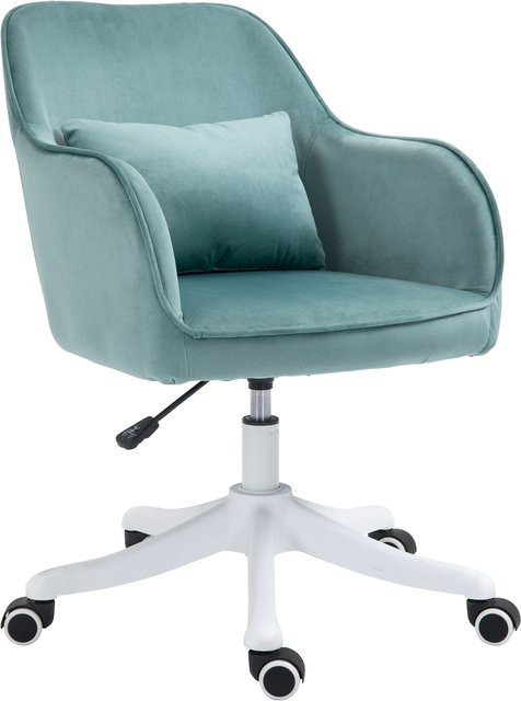 Vinsetto Drehstuhl für Wohnzimmer und Home Office, moderner Schreibtischstuhl mit Armlehnen und Lendenkissen, Grün - Bild 1