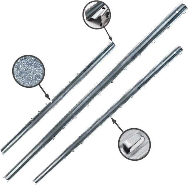 Aquagart Z-Profil Zaunpfosten aus Metall in Silber für Wildzaun und Forstzaun, Höhe: 180 cm - Bild 1