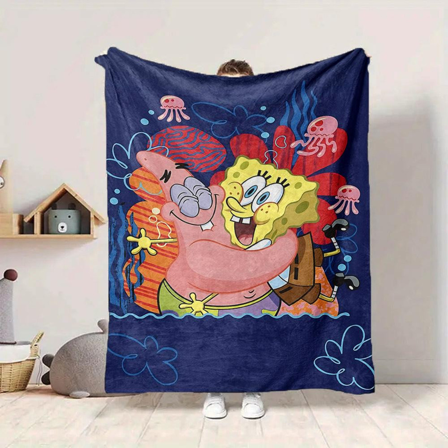 Yun2 Home SpongeBob Schwammkopf Flanell-Decke in Multicolour, B/B: 130 x 150 cm - Bild 6