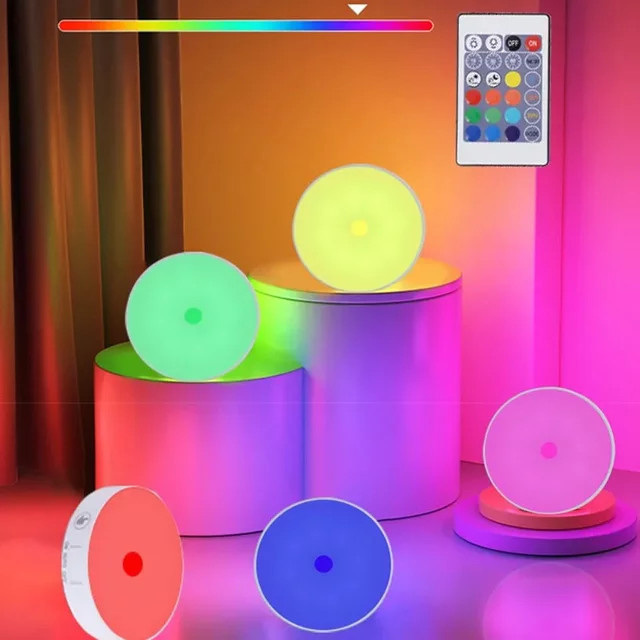 SKYSHADOW Nachtlicht mit Bewegungssensor, kabellose LED-USB-Akku-Lampe in Weiß mit RGB-Stimmungslicht für Schlafzimmer und Nachttisch - Bild 1