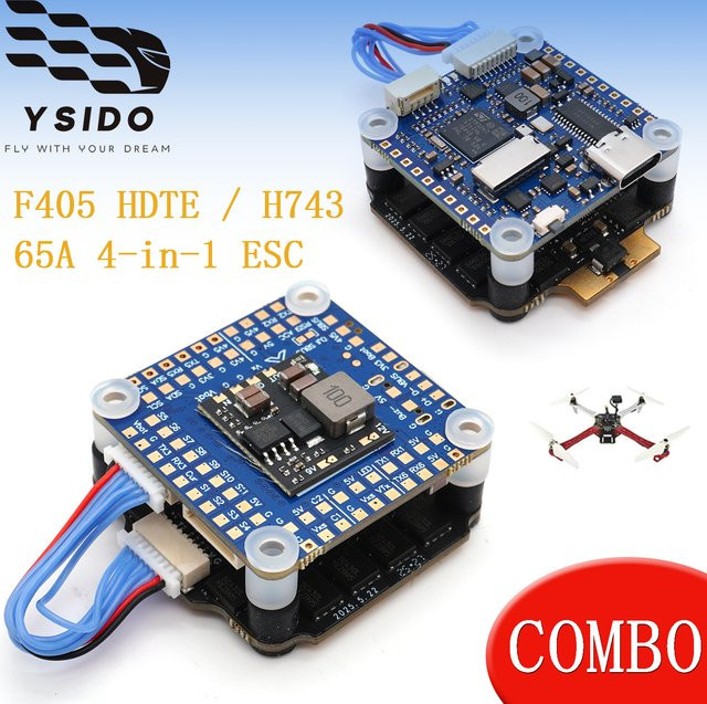YSIDO F405 H743 Flugcontroller & AM32 65A 4-in-1 ESC Stack Combo, RC FPV Drohne Quadcopter DIY Modell Upgrade Zubehör - Bild 1