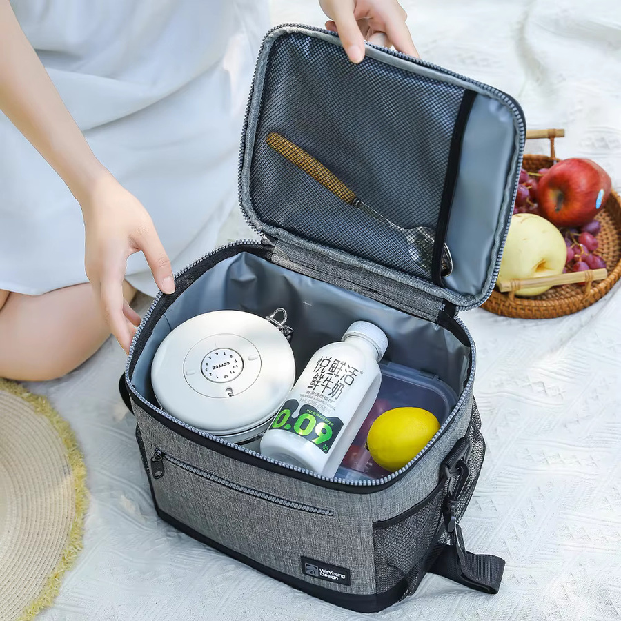 LISM Isolierte Campingtasche mit PEVA-Innenfutter, 12 l, Grau - Bild 3