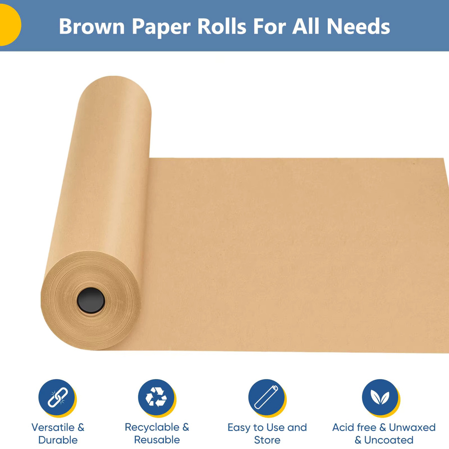 Braune Kraftpapierrolle für Geschenkverpackungen und Bastelarbeiten, Breite: 30 cm - Bild 2