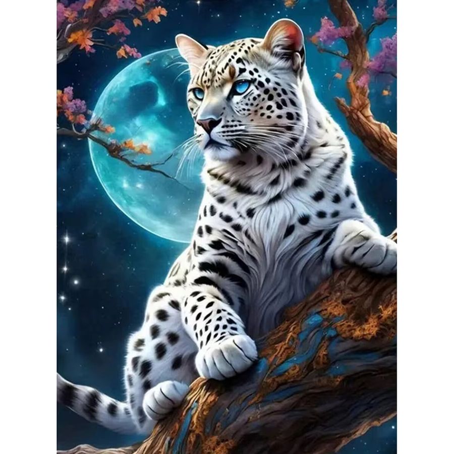 YUTTEE Diamantmalerei Set Leopard Mosaik DIY Muster mit runden Steinen für Erwachsene und Anfänger - Bild 3