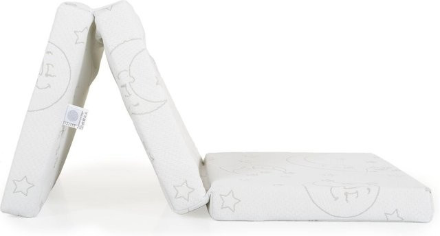 Moni Babybett Snooze Klappmatratze mit waschbarem Bezug, Weiß, B/T/H: 120 x 60 x 6 cm - Bild 1