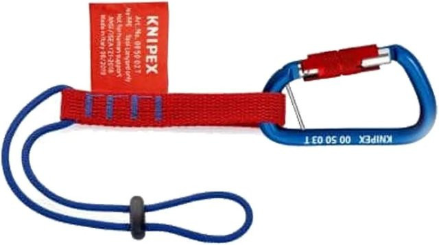 Knipex Sicherungssystem-Set mit Adapterschlaufe und Materialkarabiner, Schwarz-Rot, 340 mm - Bild 2