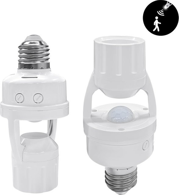 GGBEE Smart Motion Sensor E27 Lampenfassung mit PIR Bewegungsmelder für Home Automation, Weiß - Bild 1