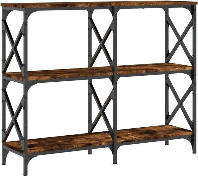 vidaXL Konsolentisch aus Holzwerkstoff und Stahl in Räuchereiche, B/T/H: 100 x 28 x 80,5 cm - Bild 1