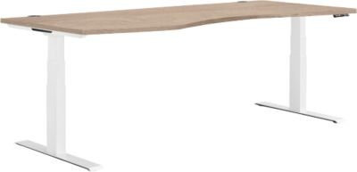 Schäfer Shop Genius Schreibtisch MODENA FLEX elektrisch höhenverstellbar Freiform Eiche/weiß Breite: 180 cm - Bild 1