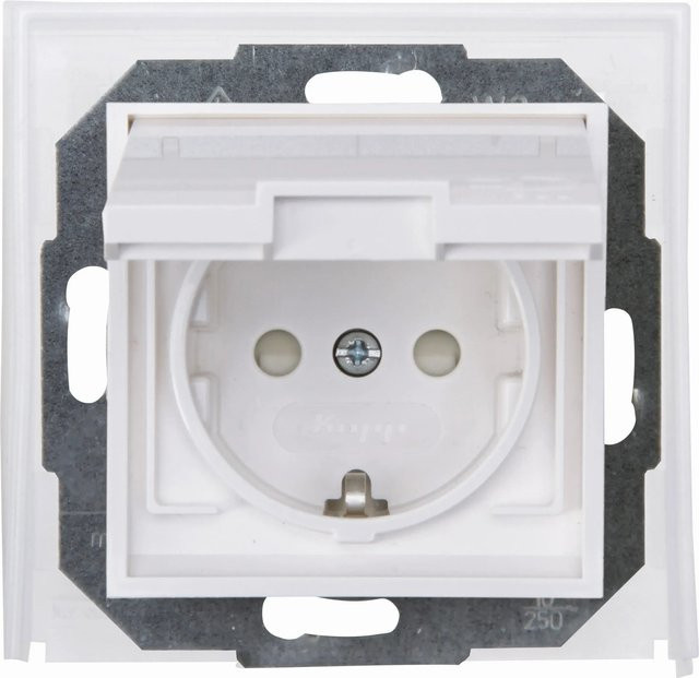 Kopp Steckdose IP44 in Reinweiß für den Einbau - Bild 1