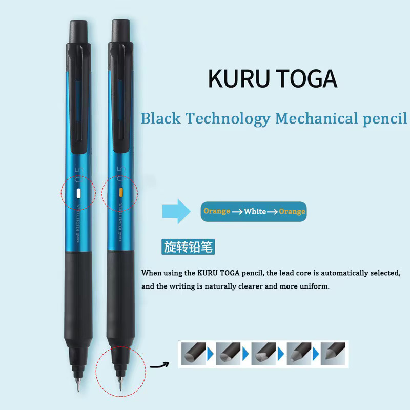 Uni Mitsubishi Kurutoga M3/5-KS Druckbleistift mit automatischer Minendrehung in Schwarz - Bild 3