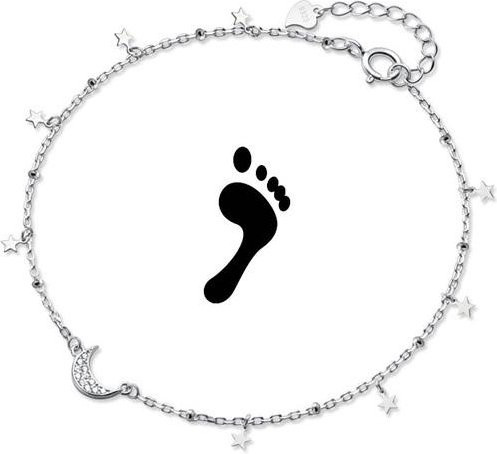 Wucifang Jewelry Armband Fußkettchen, 925 Silber, Zirkonia, Damen, 22cm - Bild 1