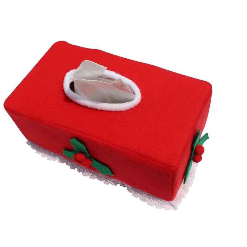 Atceawit Weihnachts-Taschentuchbox-Abdeckung mit Klee-Muster als kreative Weihnachtsdekoration und Serviettenhalter - Bild 2