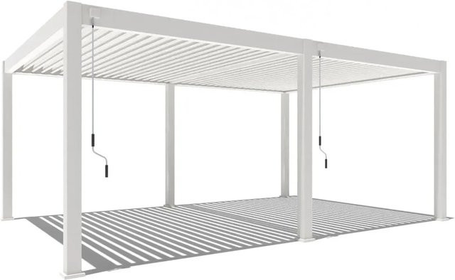 Weide Deluxe Plus Aluminium Pavillon Weiß Freistehend mit Regenrinne B: 600 cm, T: 400 cm, H: 255 cm - Bild 1
