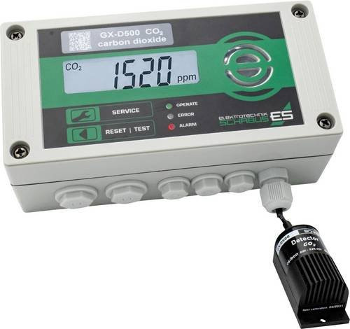 Schabus GX-D500 Kohlendioxid-Melder mit externem Sensor, netzbetrieben, Farbe: Weiß - Bild 1