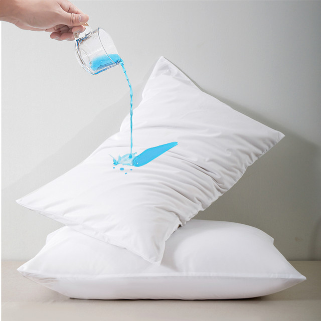 2er-Set wasserdichte Kissenbezüge von Anqianny aus Jersey mit Reißverschluss, ölbeständig, Grau und Weiß - Bild 1