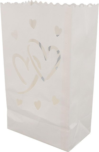 20 Stück Igeteck Teelicht Kerzenbeutel in Herzform, weiß, schwer entflammbare Papierlaternen für den Valentinstag - Bild 1