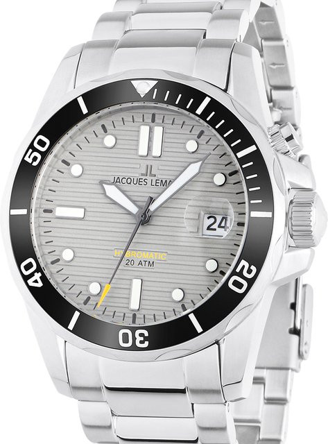 Jacques Lemans Hybromatic Diver Herrenuhr, Quarz, Edelstahl, 41 mm, 20 ATM - Bild 1