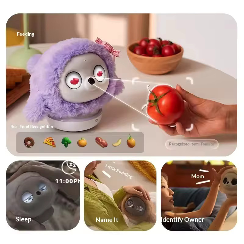 Ropet Smart AI Haustierroboter, Bionisches Plüschtier, Grau - Bild 3
