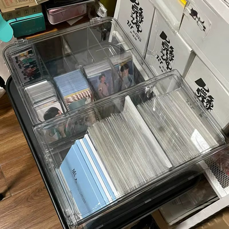 Fach Flip Box aus Acryl transparent als Organizer für Blind Box Karten, Kpop Fotokarten und S-Boxen - Bild 5