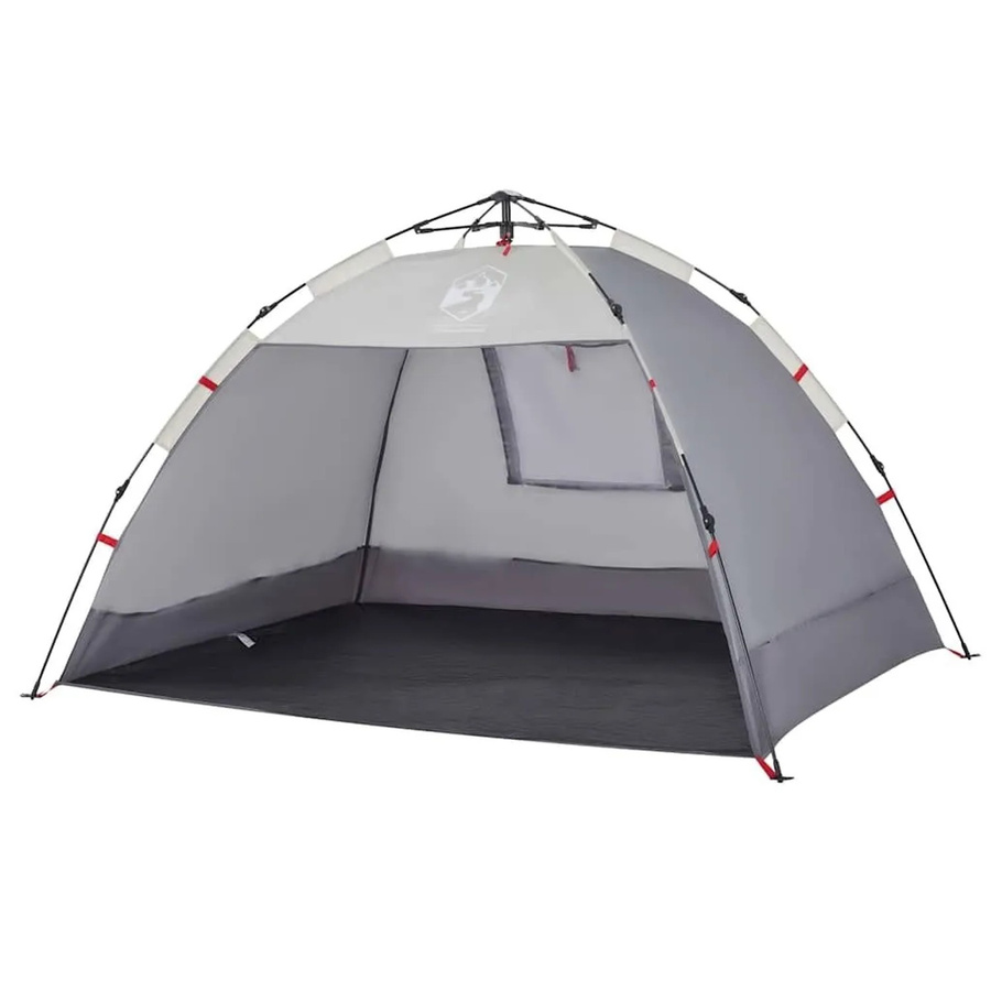 vidaXL Strandzelt für 2 Personen in Grau, wasserdicht mit Quick Release System aus Polyester, B/T/H: 207 x 148 x 127 cm - Bild 2