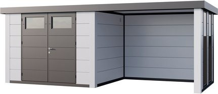 Telluria Gerätehaus Classico in Weiss mit Stahlmaterial, B/H/T: 602 x 219 x 258 cm - Bild 1