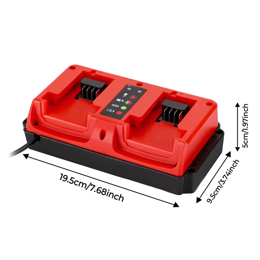 Milwaukee Mini Dual Schnelles Ladegerät für M18 14,4 V und 18 V Lithium-Batterien in Rot - Bild 2