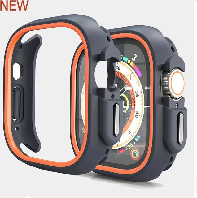CAOWTAN Schutzhülle für Apple Watch, Silikon, Schwarz, Unisex - Bild 1