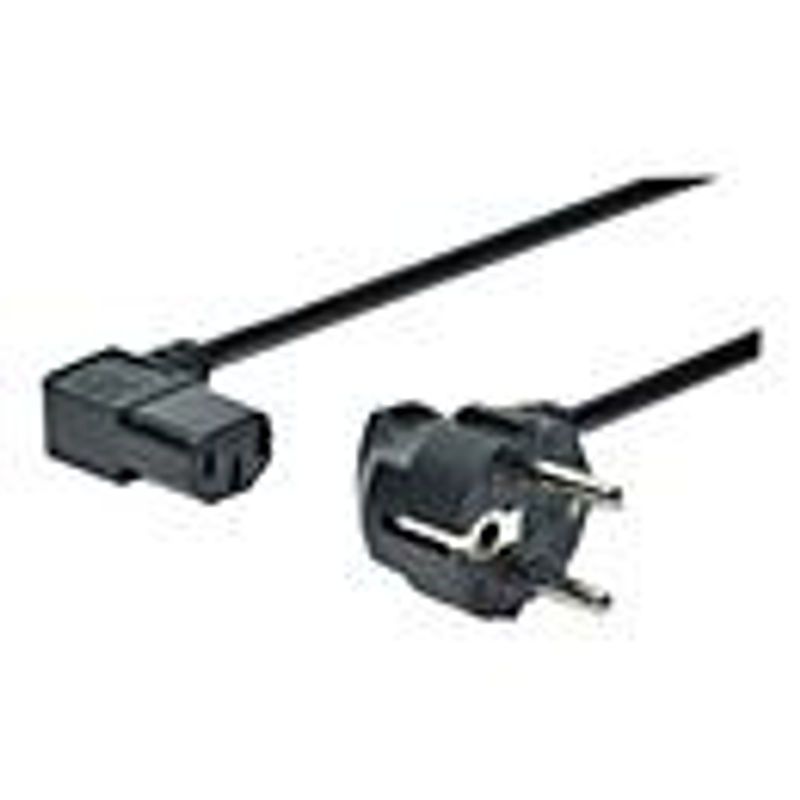 Digitus Strom Netzkabel 1,80 m Schwarz um 90° abgewinkelt - Bild 2