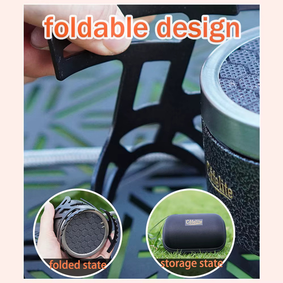 RESISTLAND Outdoor Infrarot Campingherd, wasserdichter und energiesparender Mini-Gasbrenner in Schwarz, ultraleicht und klappbar für das Kochen beim Camping - Bild 4
