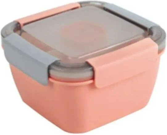 MTMA Salat-Lunchbox mit 3 Fächern und Saucenbehälter, 1100 ml, Rosa - Bild 1
