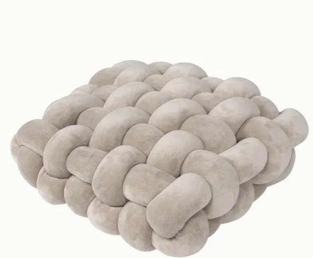 Handgefertigtes dekoratives Plüschkissen in Beige mit nordischem Design, B/T/H: 30 x 50 x 12 cm - Bild 1