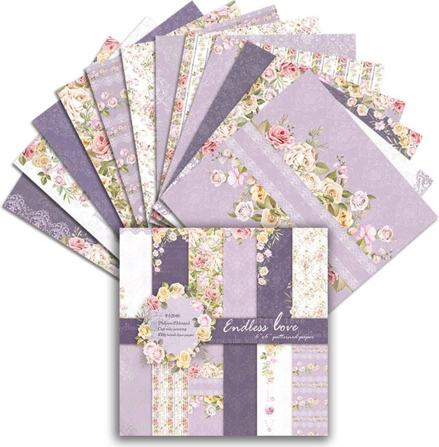Alinacutle Endless Love Papierblock für Scrapbooking, 24 Blatt, Multicolor, Breite: 15,2 cm - Bild 1