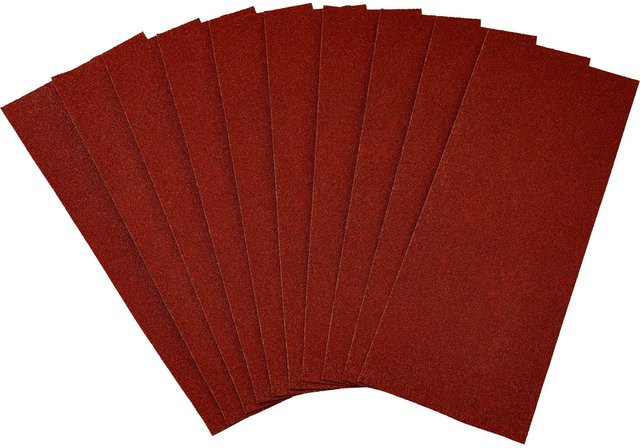 LUX-TOOLS Schleifstreifen Classic für Exzenterschleifer, Korn K40, ungelocht, Farbe Rot, B: 11,5 cm, L: 28 cm - Bild 1