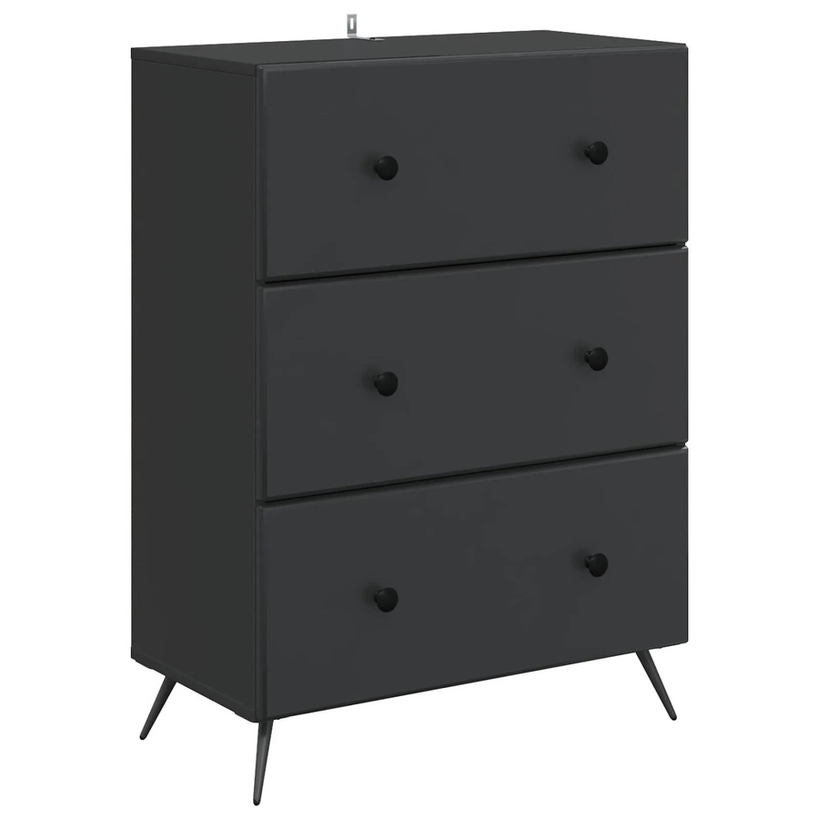 vidaXL Schubladenschrank Schwarz Modern B: 66 cm, T: 34,5 cm, H: 90 cm - Bild 2