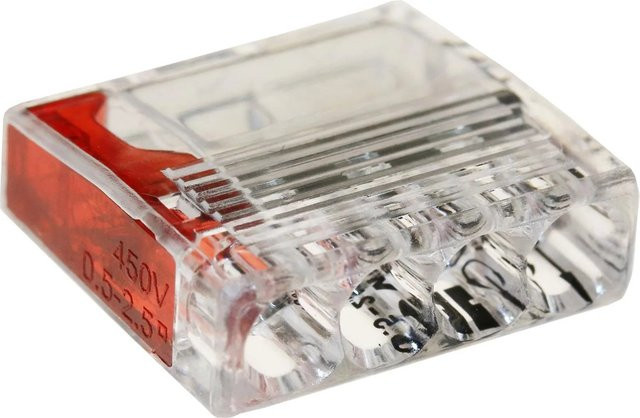 ViD Verbindungsdosenklemme Rot für 4 x 0,5 mm² bis 2,5 mm², 100 Stück - Bild 1
