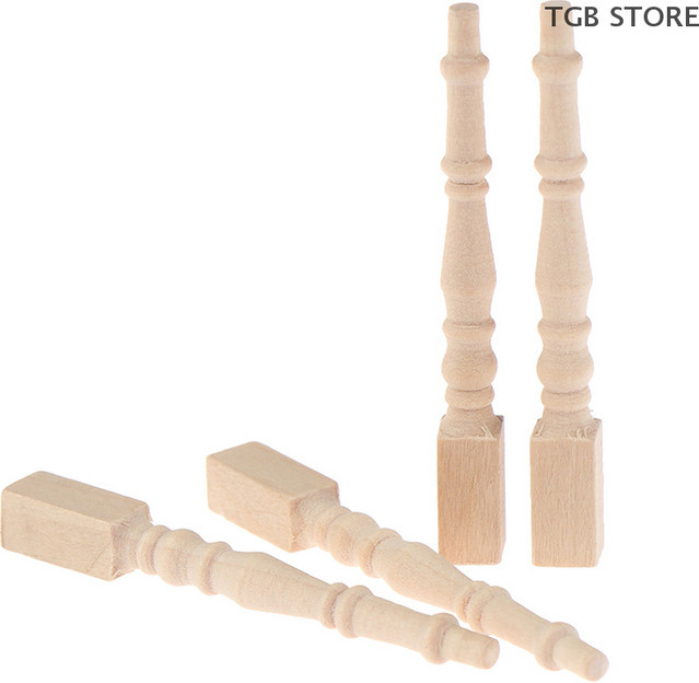 DIAPER&CORED Puppenhaus Miniatur Holz Stuhl Tisch, 4-teiliges Set, Zubehör - Bild 1