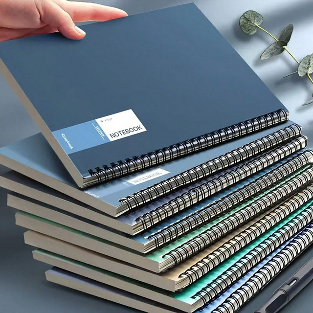 XD-TOPQC A5 Spiralnotizbuch-Set in Blau, 4 Stück mit 40 linierten Blättern pro Block, Softcover aus Karton - Bild 1