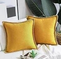 Quadratische Kissenhülle von JMG Clothing in Gelb, Materialmix aus Baumwolle und Polyester, B/H: 45 x 45 cm - Bild 1
