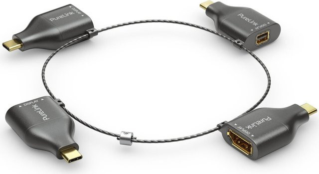 PureLink Adapter Ring Klein IQ-AR300 USB-C auf VGA, HDMI, miniDP und DP, schwarz - Bild 1