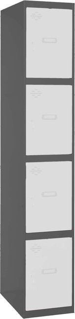 PROREGAL Spind AMEGO Schließfach Garderobe mit 4 Abteilen, Anthrazit-Weiß, H x B x T: 180 x 40 x 50 cm - Bild 1
