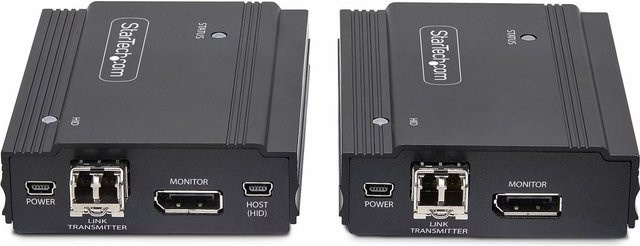 StarTech.com DisplayPort KVM Extender FD121-KVM-EXTENDER mit Glasfaser für 4K UHD 60Hz in Schwarz - Bild 1